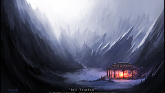 Mountains fantasy art Temples