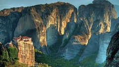 Mountains Greece Meteora Monastery