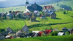 Mountains hills Poland countryside buildings Villages tatra