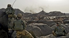 Mountains hills War Army soldiers French military Africa rocks 