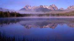 Mountains Landscapes forests mist