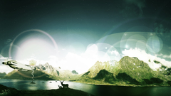 Mountains Landscapes surrealism deer