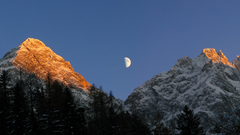 Mountains moon panorama