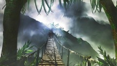 Mountains nature Bridges wooden