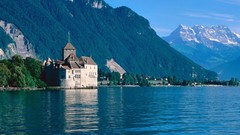 Mountains nature Castles chillon