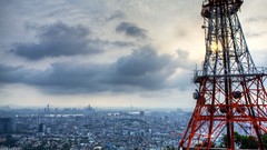Mountains Seoul urban cities cityscapes radio tower