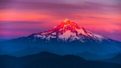 Mountains sunset landscape Mount Hood larch mountain Oregon sky