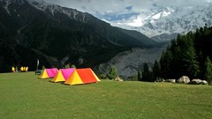 Mountains tents nature