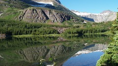 Mountains trail glacier many lakes reflections 2008 pine trees 