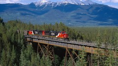 Mountains trains Canadian National Railway