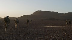 Mountains War Army soldiers French military Africa patrol rocks 