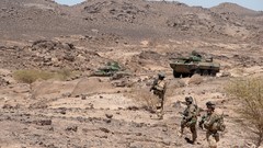 Mountains War Army soldiers French military Africa rocks 