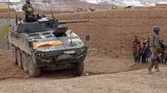 Mountains War children soldiers patrol tanks NATO Afghanistan 