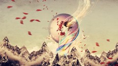 Mountains woman abstract erika sawajiri