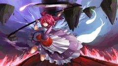 Movement weapons dress ghosts red eyes rocks action anime girls 
