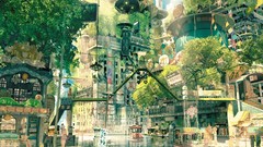Movies buildings cityscapes artwork digital art Tekkonkinkreet