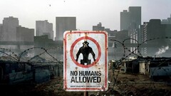 Movies District 9 Aliens People Typography warning signs sign