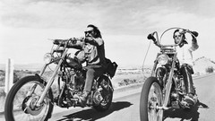 Movies Easy Rider monochrome choppers screenshots Dennis Hopper 