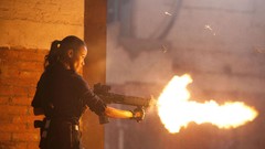 Movies Guns brunettes zoe saldana Colombiana