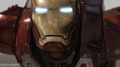 Movies Iron Man Iron Man 2 concept art glowing eyes movie 