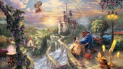 Movies love magic airship waterfalls Castles disney rainbows 