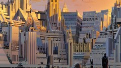 Movies paintings star wars science fiction cityscapes concept 