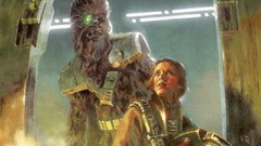 Movies star wars science fiction chewbacca artwork futuristic 