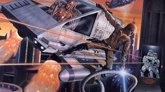 Movies star wars science fiction lightsabers cityscapes Luke 