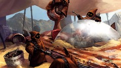 Movies star wars science fiction Tatooine artwork futuristic 