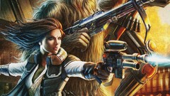 Movies woman Guns star wars science fiction artwork digital art 