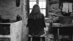 Movies woman windows kitchen indoors grayscale The Turin Horse