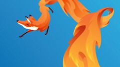 Mozilla Firefox blue background Simple Background fox orange