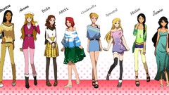 Mulan Cinderella Pocahontas Sleeping Beauty snow-white Rapunzel 