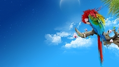 Multicolor Birds Parrots Scarlet