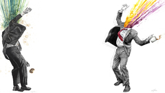 Multicolor explosions artwork white