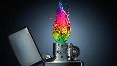 Multicolor fire Zippo