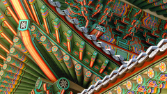 Multicolor Korea asian architecture