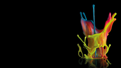 Multicolor liquid rainbows digital