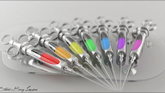 Multicolor Needles syringe rainbows