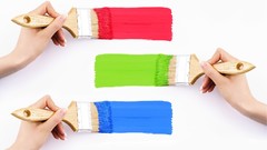 Multicolor paint brush stripes