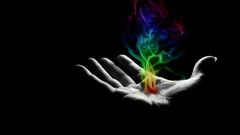 Multicolor palm fire hands