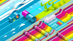 Multicolor waves digital art