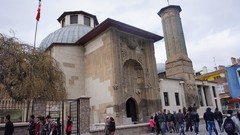 Museum street Turkey buildings historic minarets artwork konya 