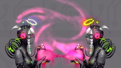 Music angels multicolor paint splatter Dubstep Girl