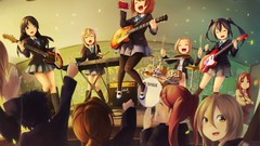 Music anime girls akiyama mio k - on seifuku nakano azusa 