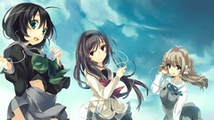 Music apples headphones Anime Mp3 blondes anime girls blue eyes 