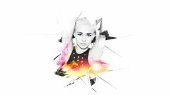 Music black and white lines fractal dots party miley cyrus 