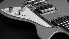 Music close-up guitars chrome duesenberg grayscale electric 