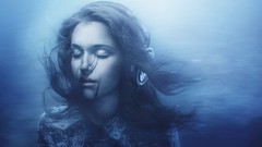 Music headphones monochrome closed eyes earphones portraits Dj 