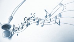 Music headphones notes artwork musical notes